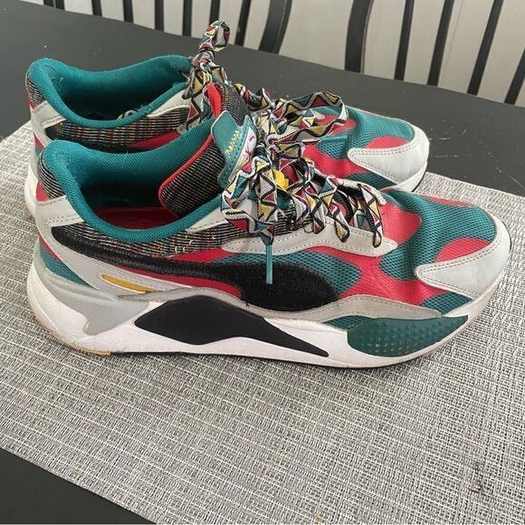 Puma Running system RS-X bold low top sneakers color block green laced men’s 9.5 - Picture 1 of 9